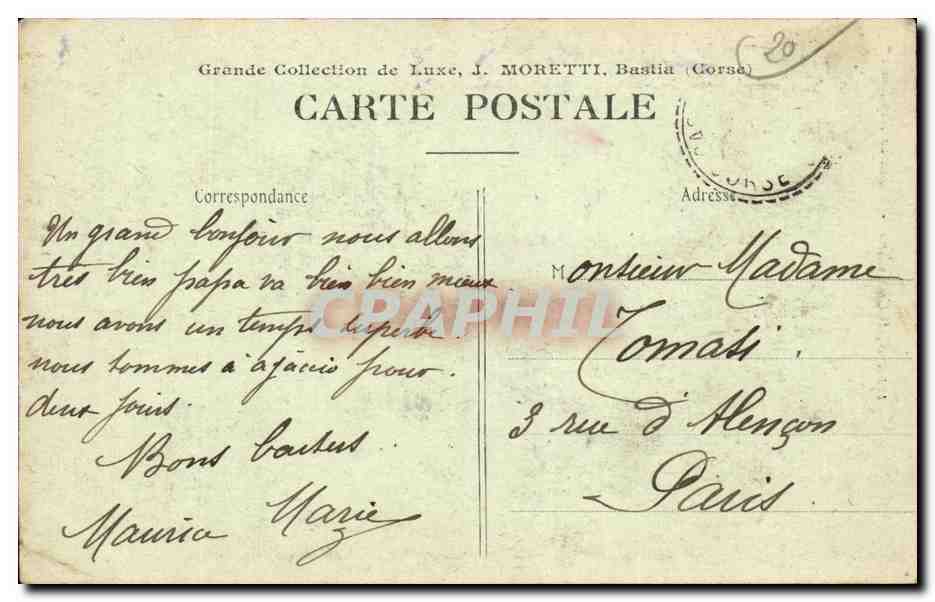 Corse - Corsica - Ajaccio - Maison de Napoleon I - CPA  — Rückseite
