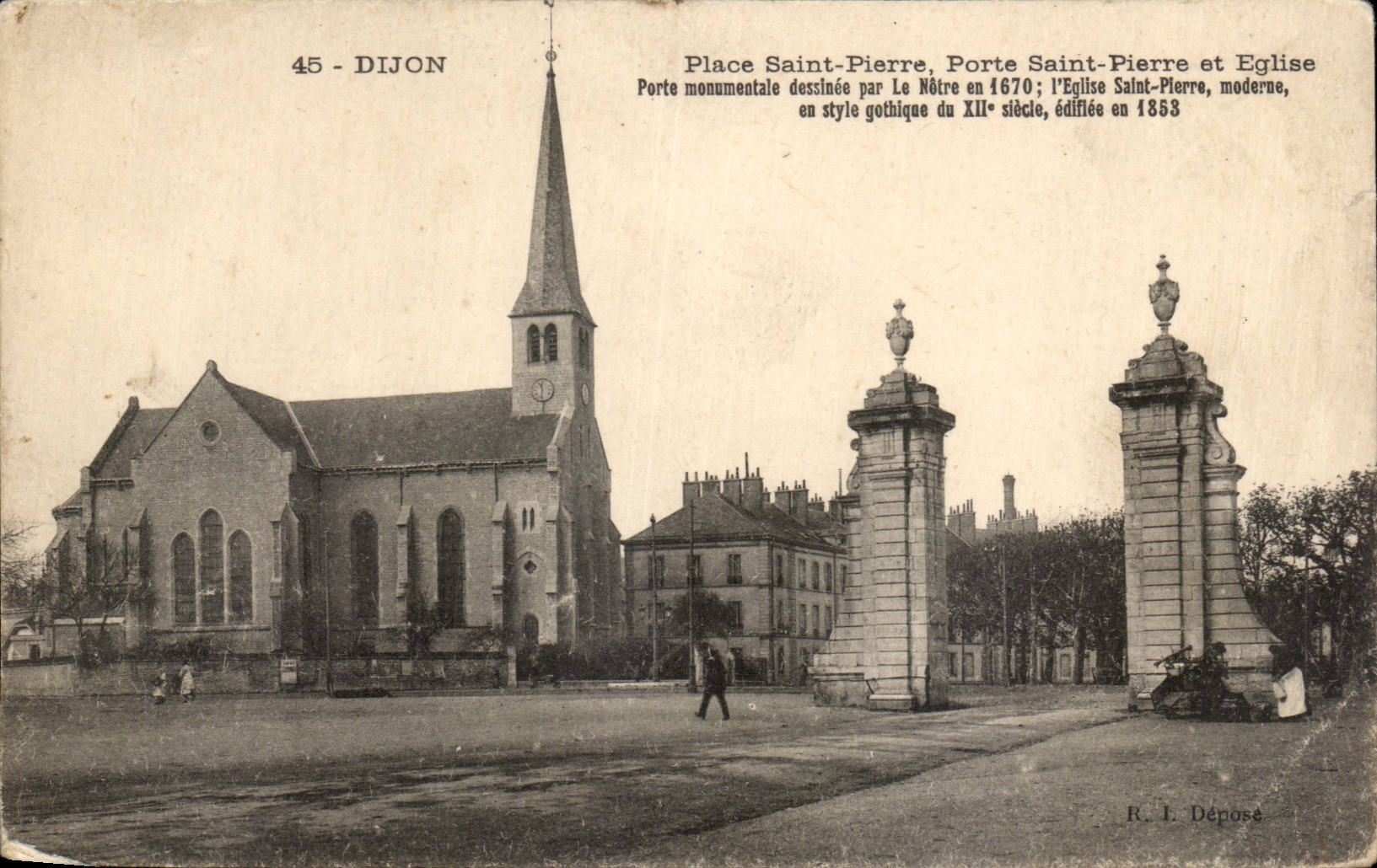 Dijon - Place Saint Pierre - Porte Saint Pierre et Eglise - CPA - CPA 