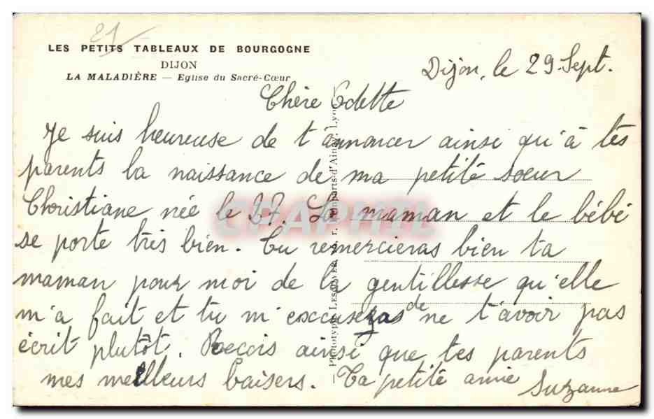 Dijon - Eglise du Sacre Coeur - La Maladiere - CPA - CPA  — Verso