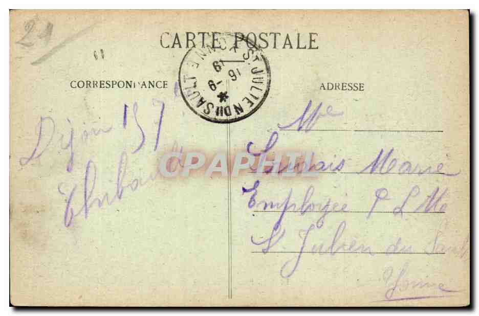 Dijon - Place d'Armes - CPA  — Rückseite
