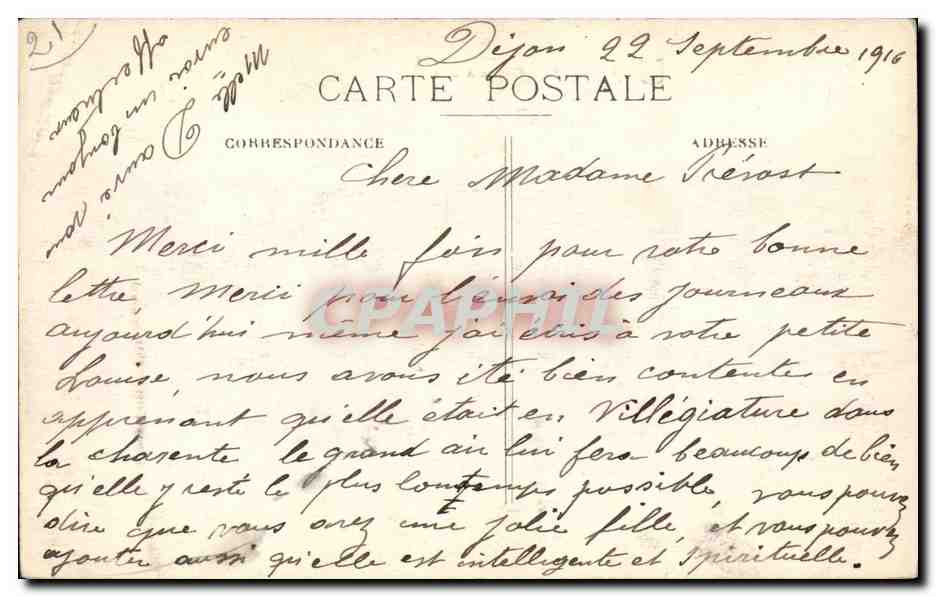 Dijon - Place d'Armes - CPA  — Rückseite