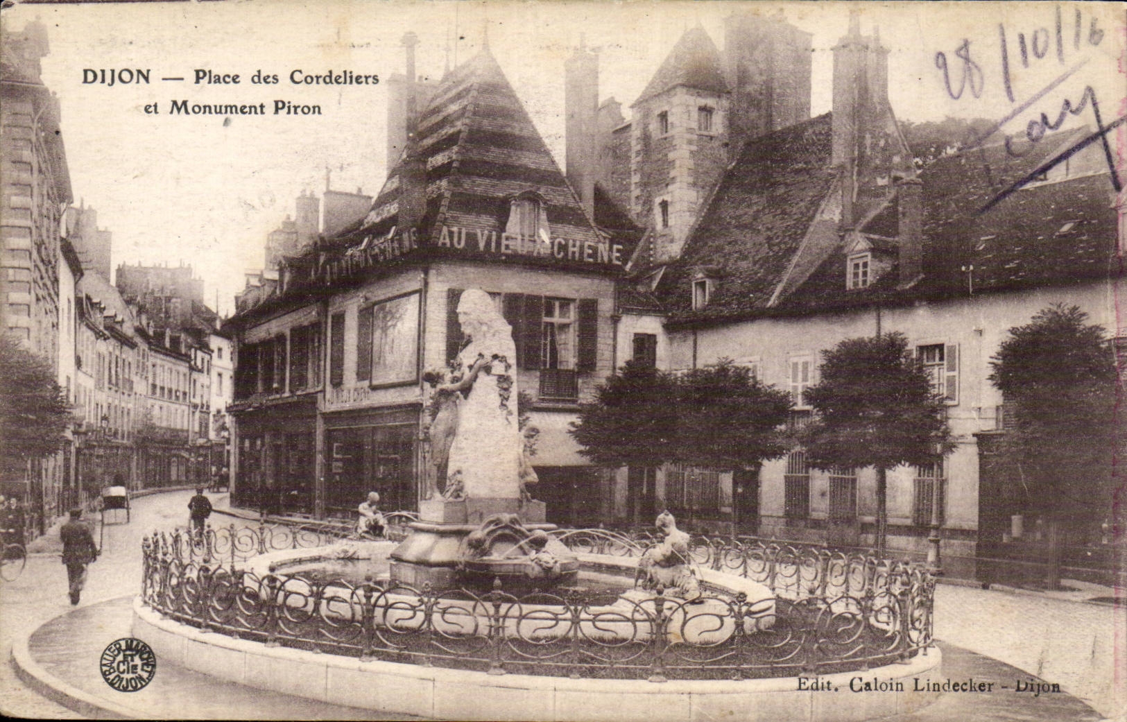 Dijon - Place des Cordeliers et Monument Piron - CPA 
