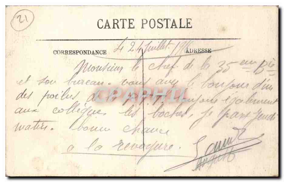 Dijon - L'Hotel de la Cloche - Le Square Darcy - CPA  — Rückseite
