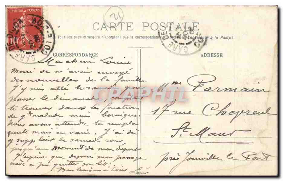 Dijon - Palais de Justice - CPA  — Rückseite