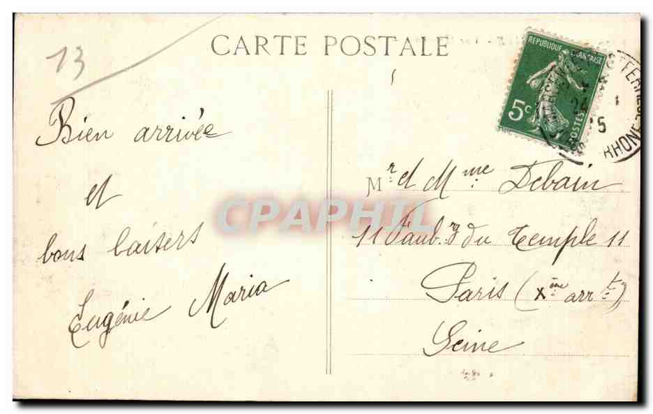 Marseille - Vue Generale - CPA  — Rückseite