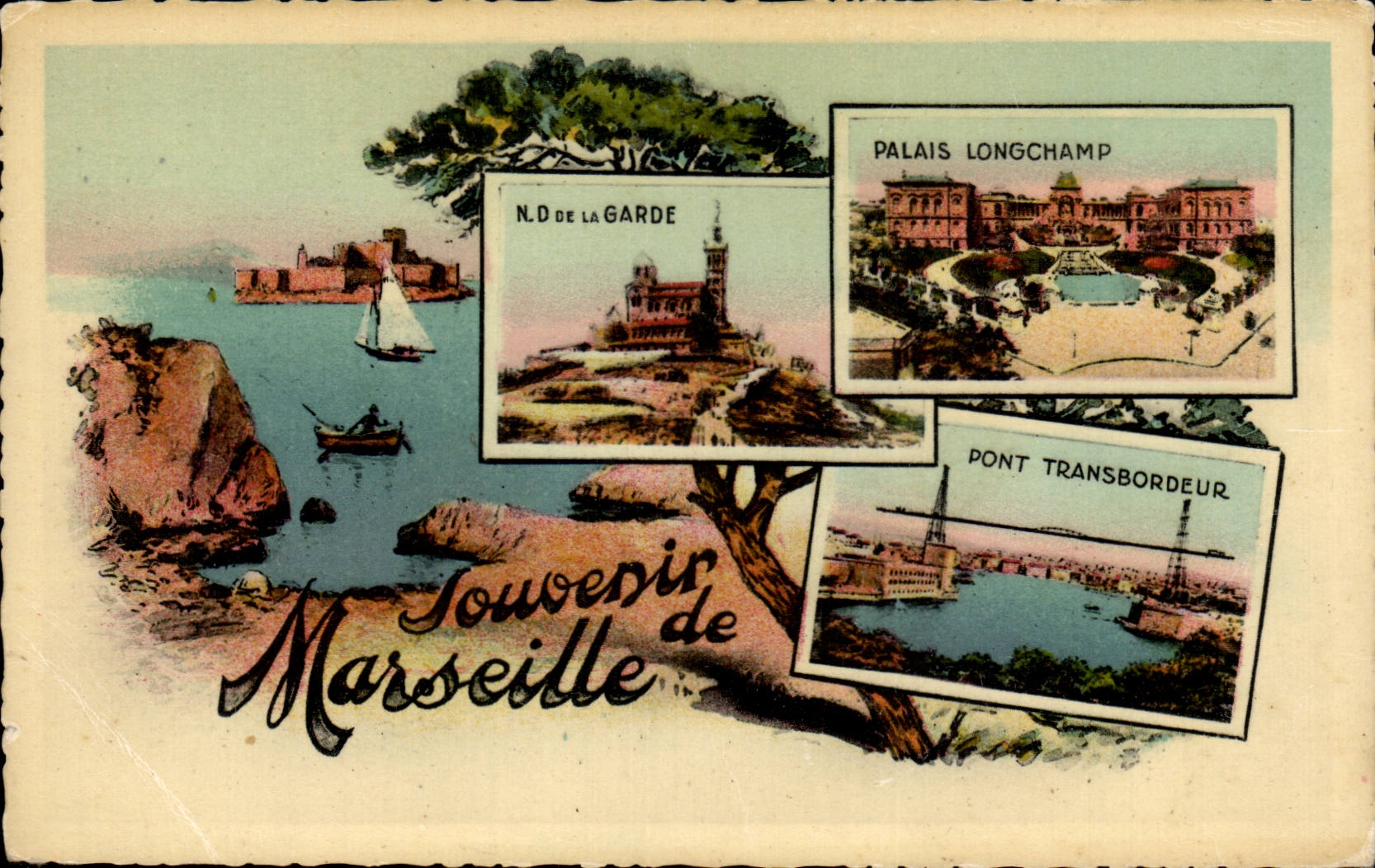 Marseille - Souvenir - Illustration - CPA 