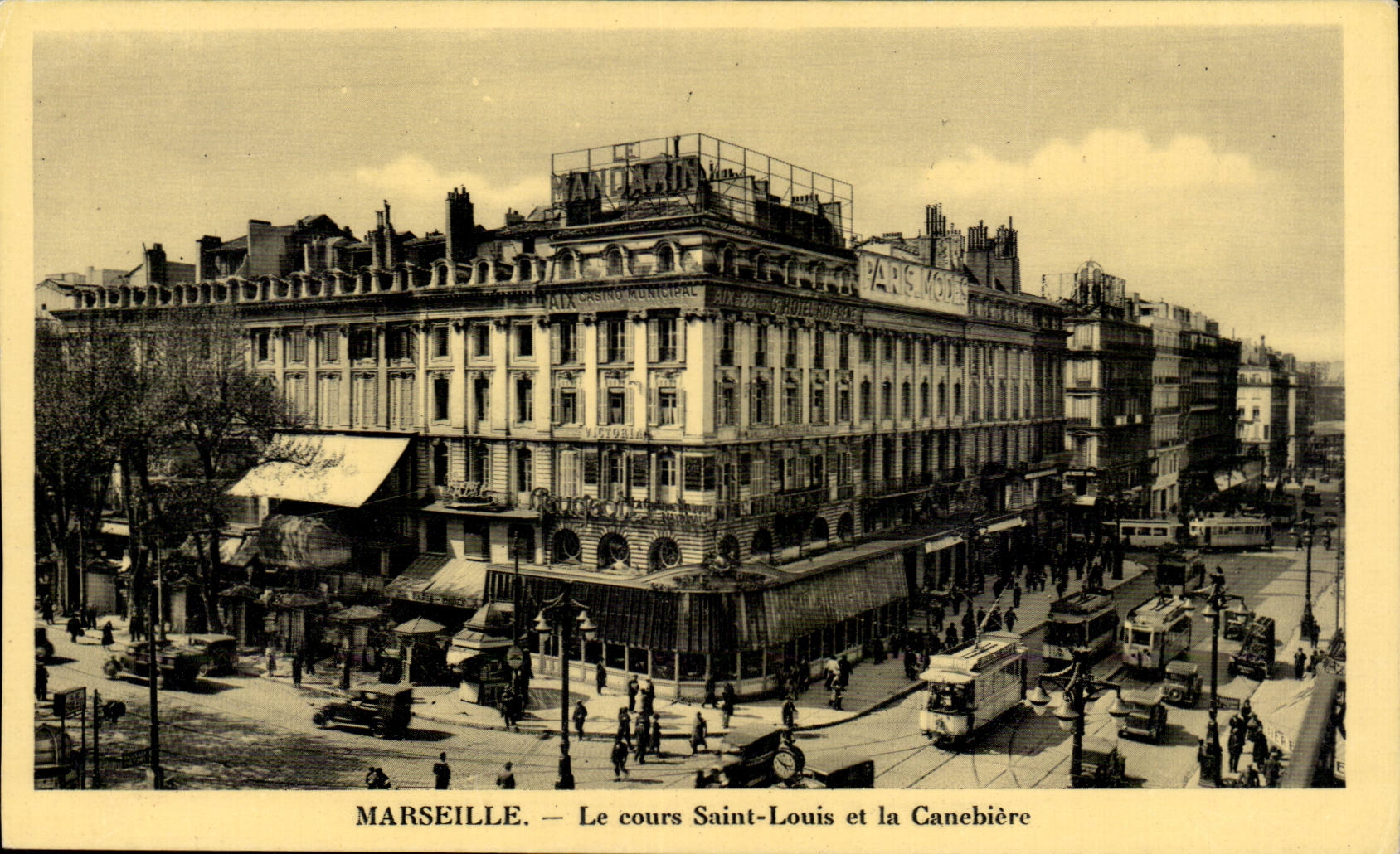 Marseille - Le cours Saint Louis et la Canebiere - CPA - 