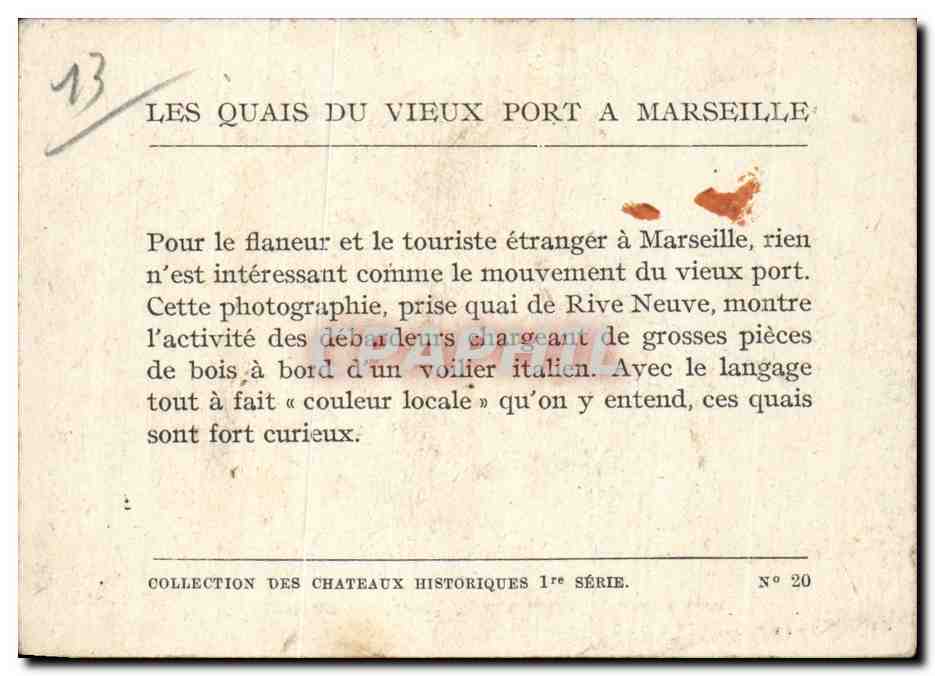 Marseille - Sur les Quais du Vieux Ports -  — Rückseite