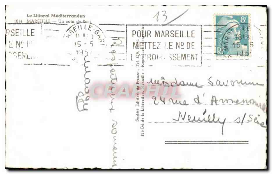 Marseille - Un Coin du Port - CPA  — Rückseite