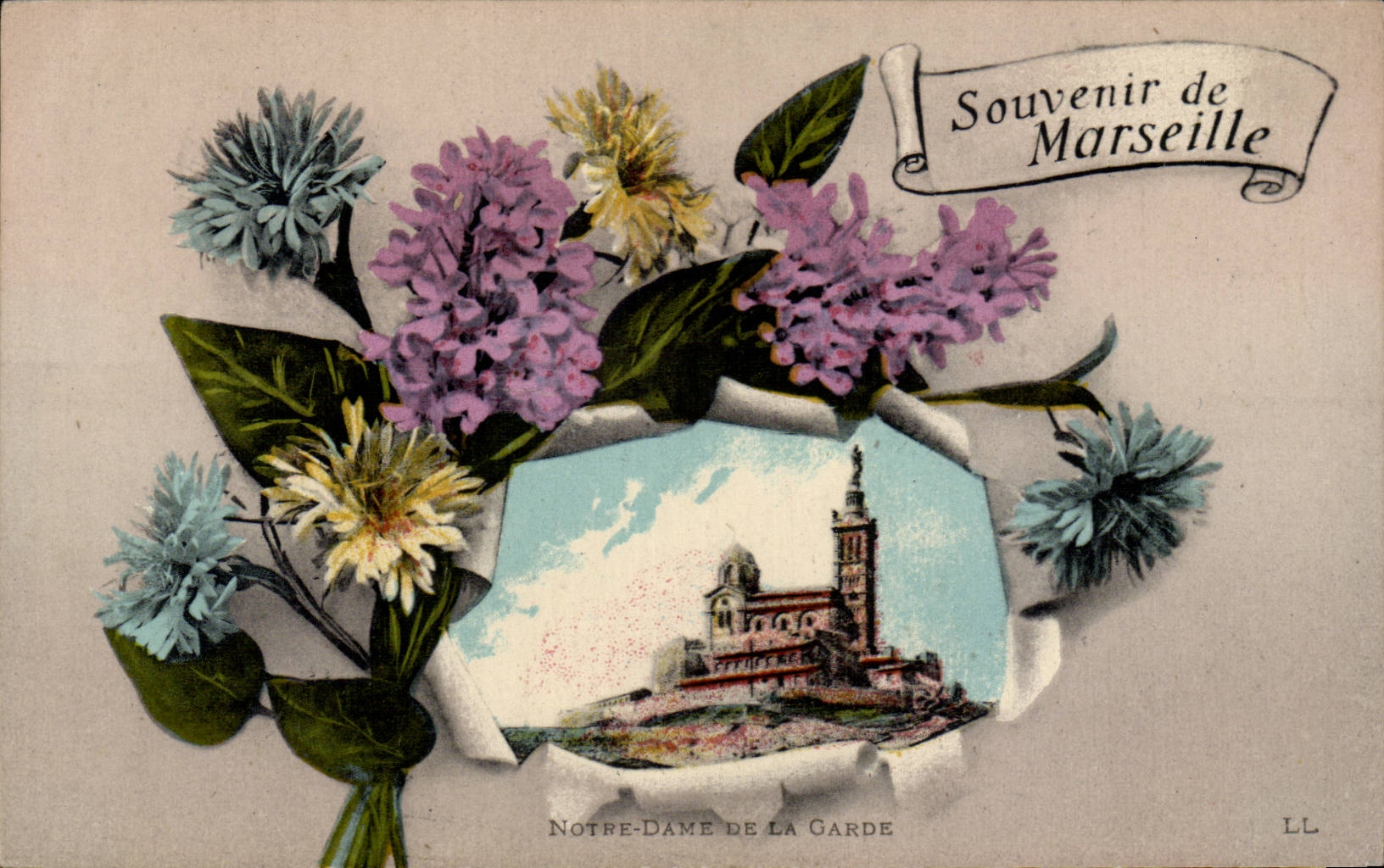 Marseille - Souvenir - Fleurs - Flowers - CPA 