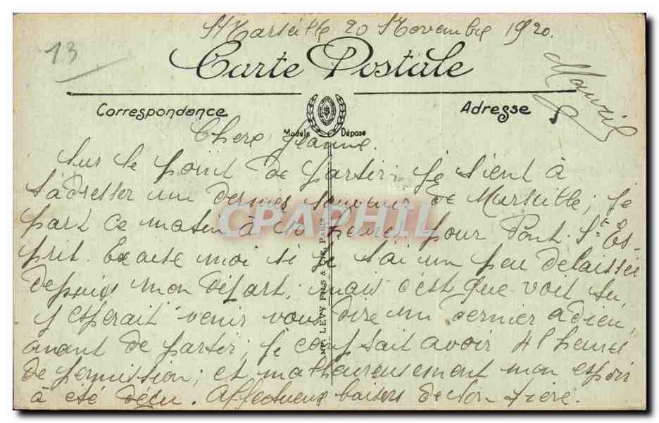 Marseille - Souvenir - Fleurs - Flowers - CPA  — Rückseite