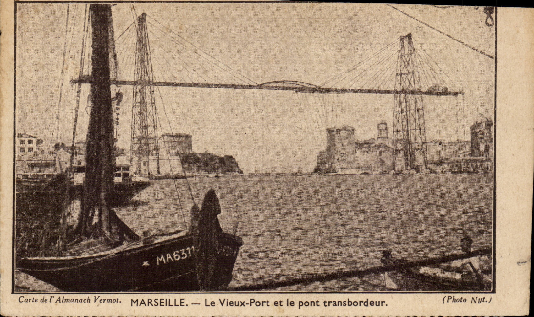 Marseille - Le Vieux Port et le Pont Transbordeur - CPA 
