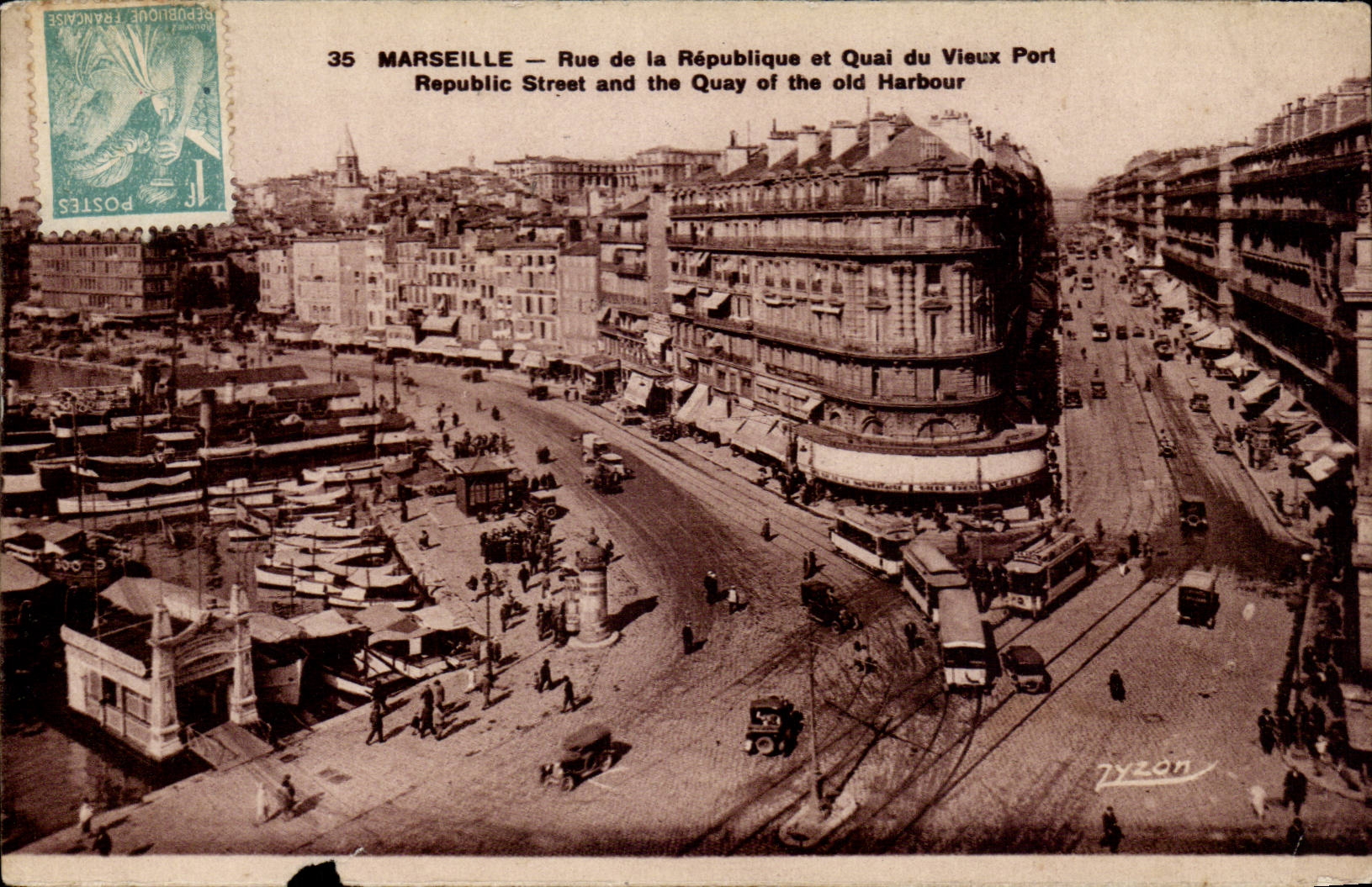 Marseille - Rue de la Republique - Quai du Vieux Port - CPA 