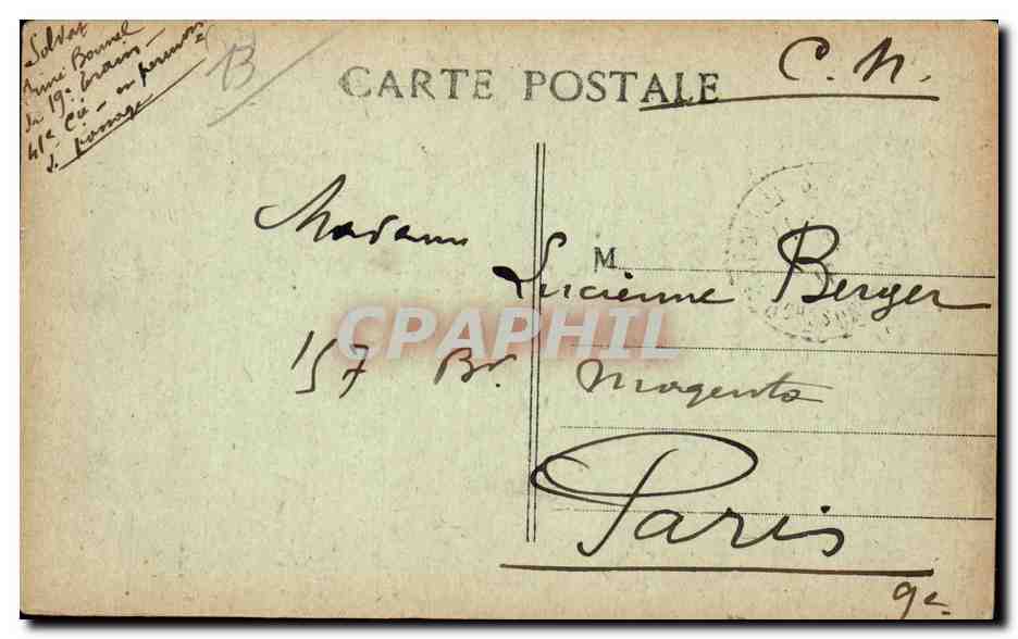 Marseille - Place de la Bourse - CPA  — Verso