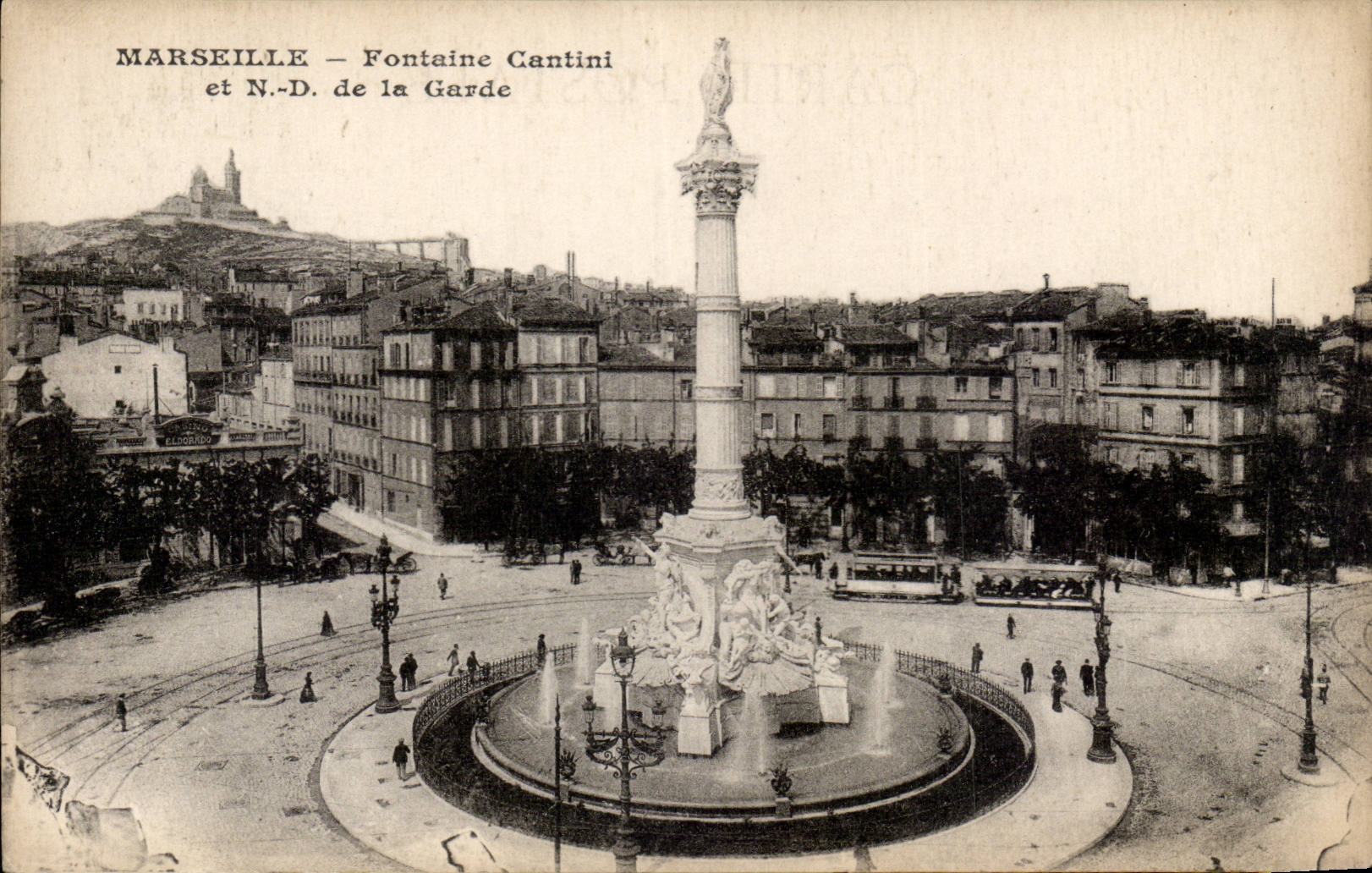 Marseille - Fontaine Cantini - Notre Dame de la Garde - CPA 