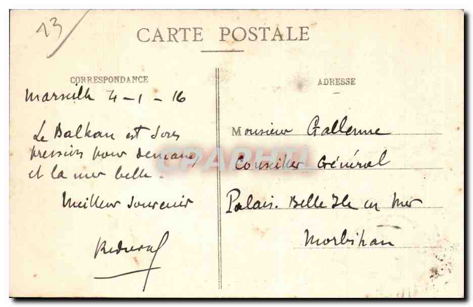 Marseille - Hotel des Postes - CPA  — Rückseite