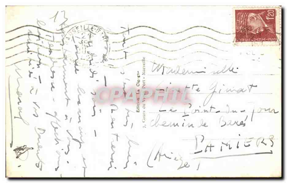 Marseille - La Canebiere - CPA  — Verso