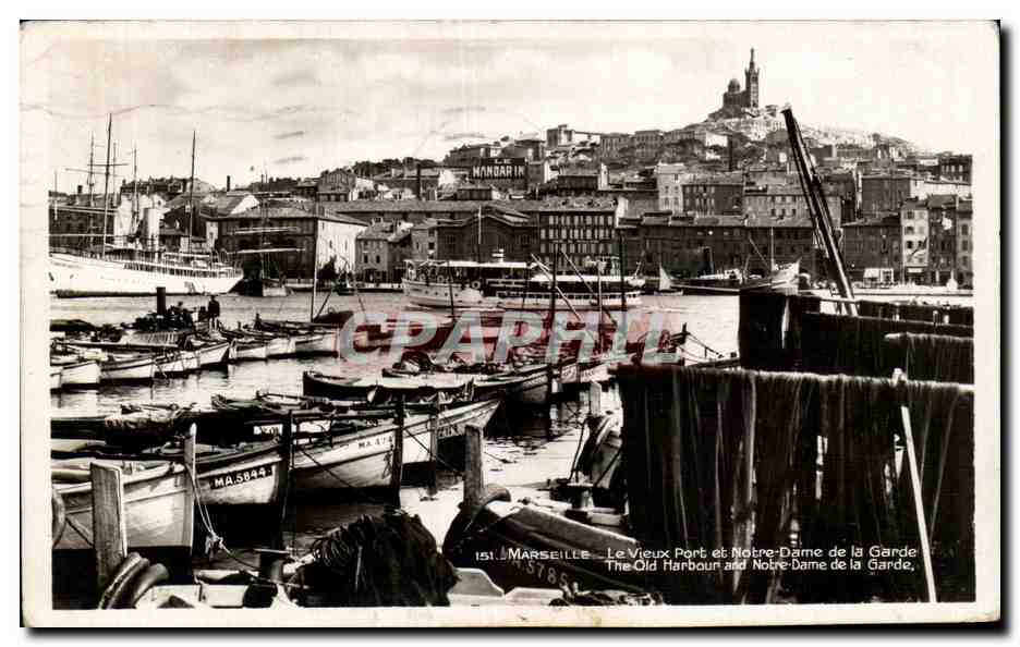 Marseille - Le Vieux Port - Notre Dame de la Garde - CPA 