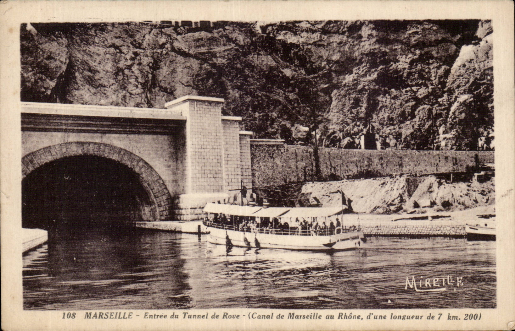 Marseille - Entree du Tunnel de Rove - Canal de Marseille au Rhone - CPA 