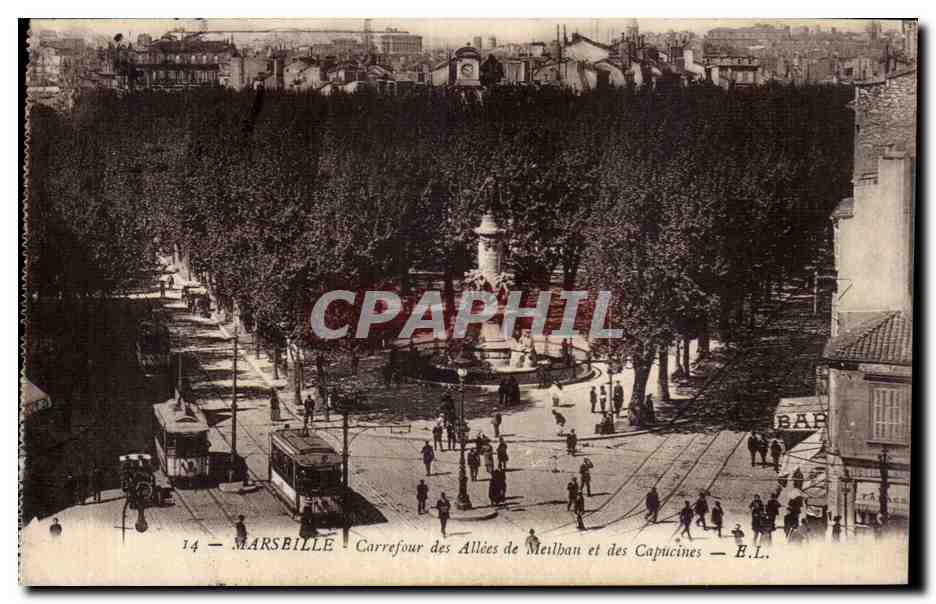 Marseille - Carrefour des Allees de Merlban et les Capucines - CPA 