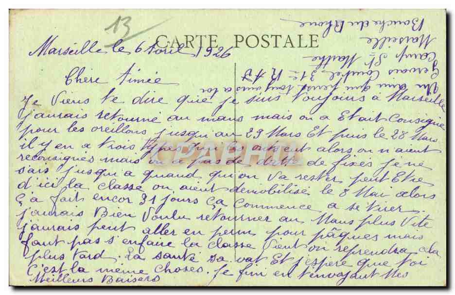Marsiglia — Bacino di carenaggio e N.-D. della Guardia — Verso