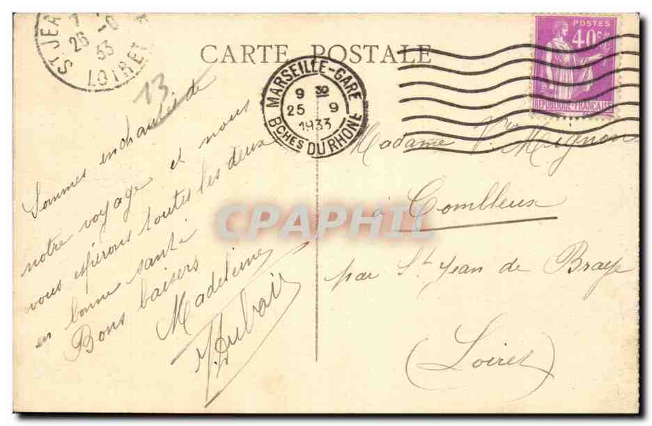 Marseille - La Canebiere - CPA  — Rückseite
