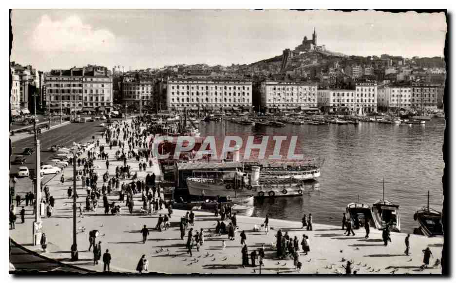 Marseille - Le Vieux Port - Basilique Notre Dame de la Garde - CPA 