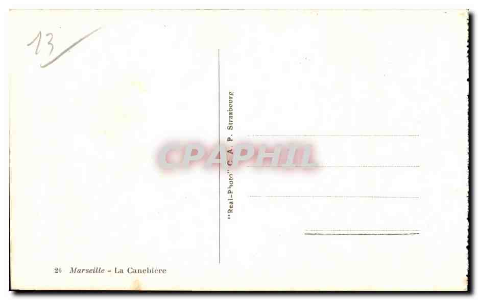 Marseille - La Canebiere Nouvelles Galeries - CPA  — Rückseite