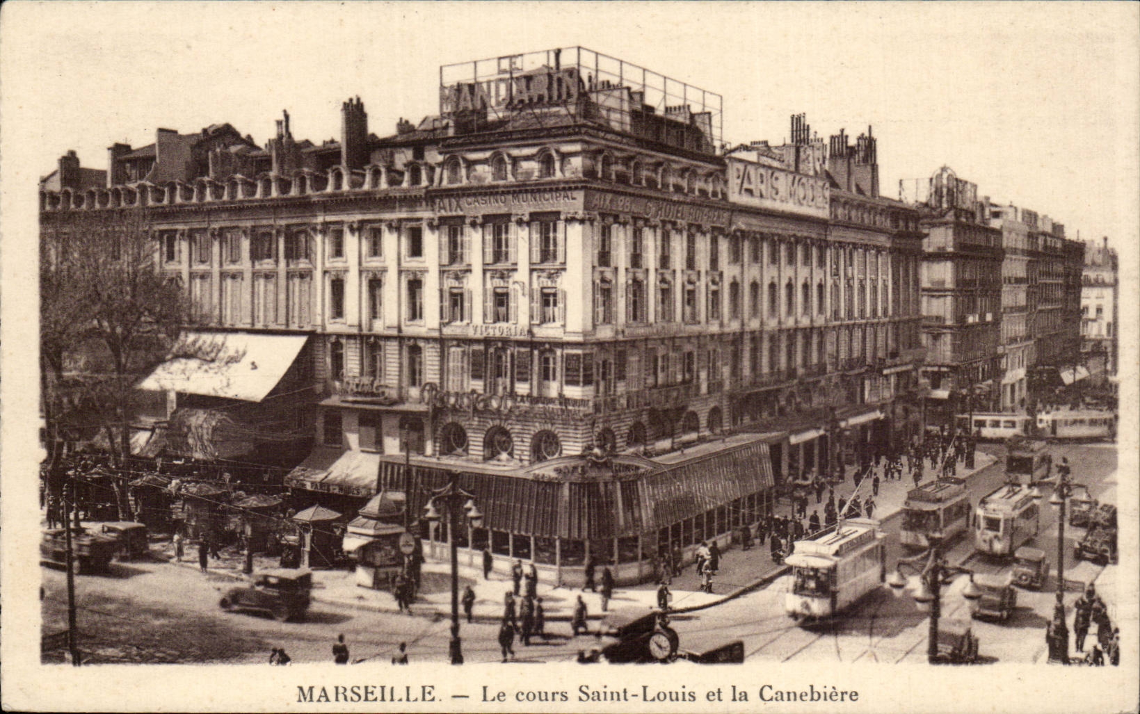 Marseille - Le Cours Saint Louis et la Cannebiere - CPA 