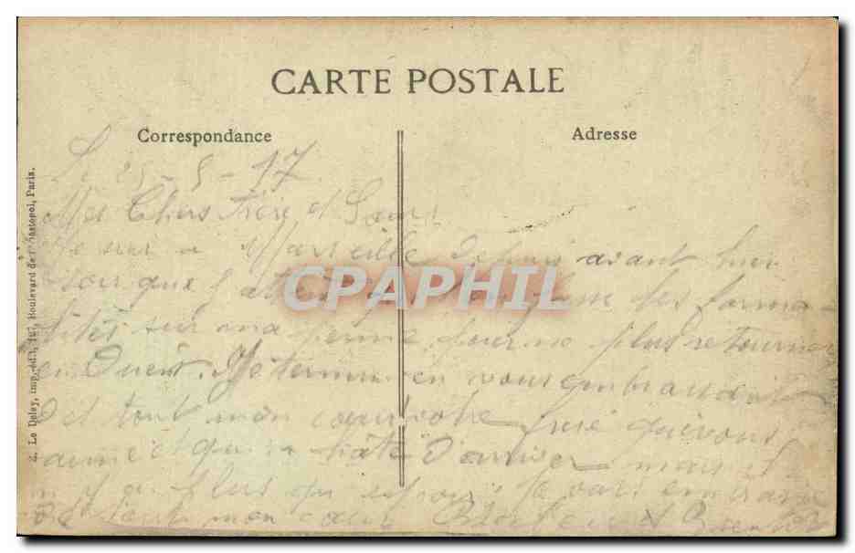 Marseille - Une Pensee de Marseille - Souvenir - CPA  — Rückseite