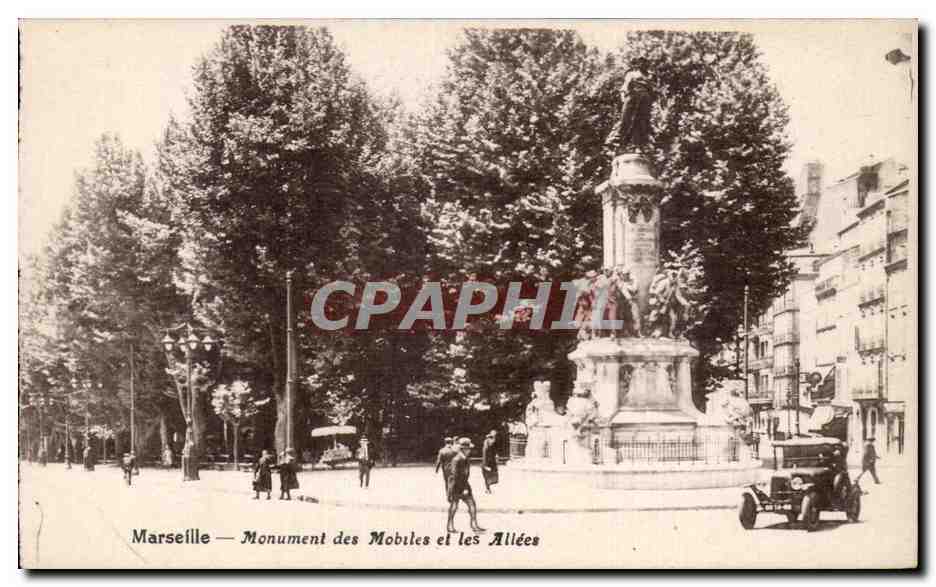 Marseille - Monument des Mobiles et les Allees - CPA 