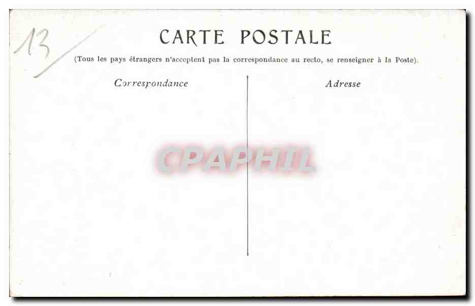 Marseille - Hotel des Postes - CPA  — Verso