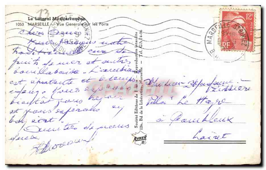 Marseille - Vue Generale sur les Ports - CPA  — Rückseite