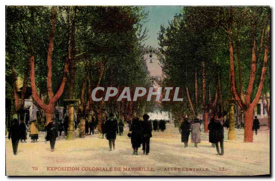 Marseille - Exposition Coloniale de Marseille - Allee Centrale - CPA 