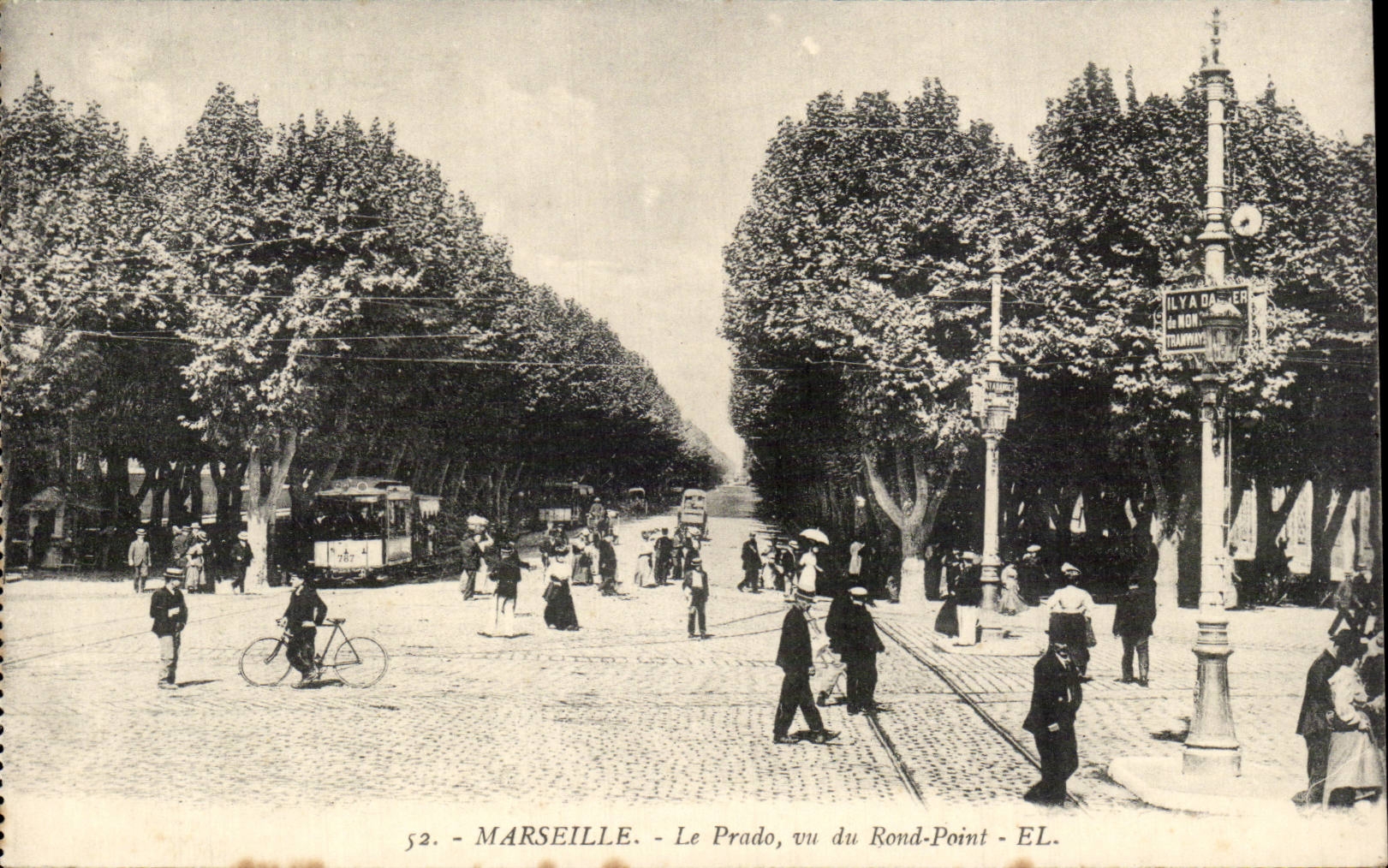 Marseille - Le Prado - Vu du Rond Pont - velo - bicycle - CPA 