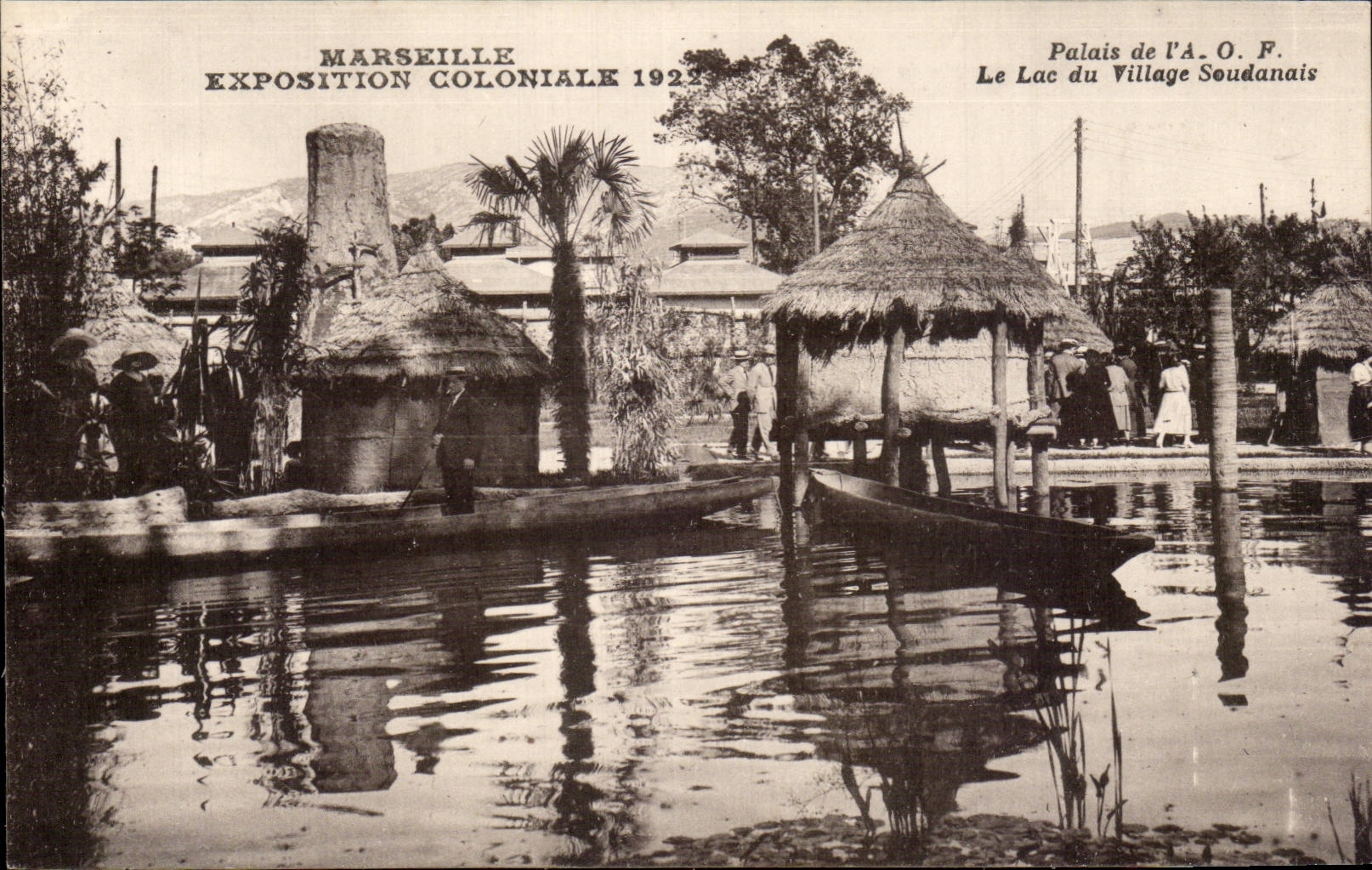 Marseille - Exposition Coloniale 1922 - Le Lac du Village Soudanais - CPA 