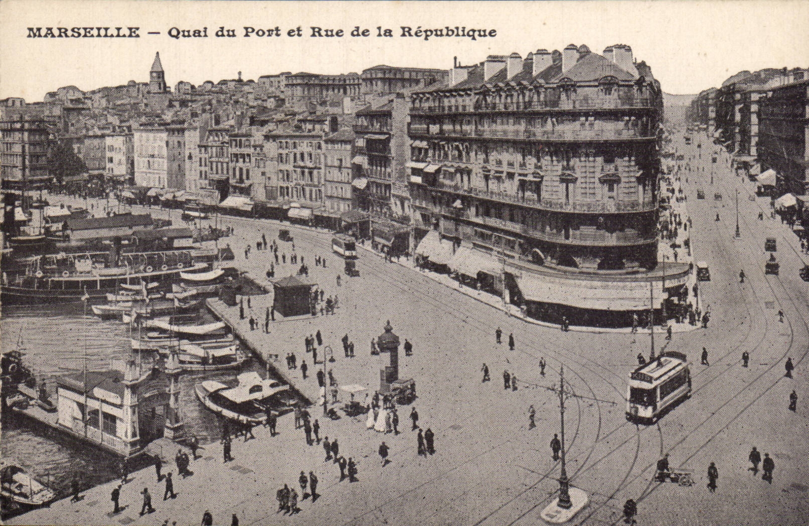 Marseille - Quai du Port et Rue de la Republique - CPA 