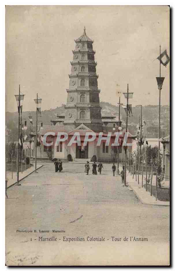 Marseille - Exposition Coloniale - Tour de l' Annam - CPA 