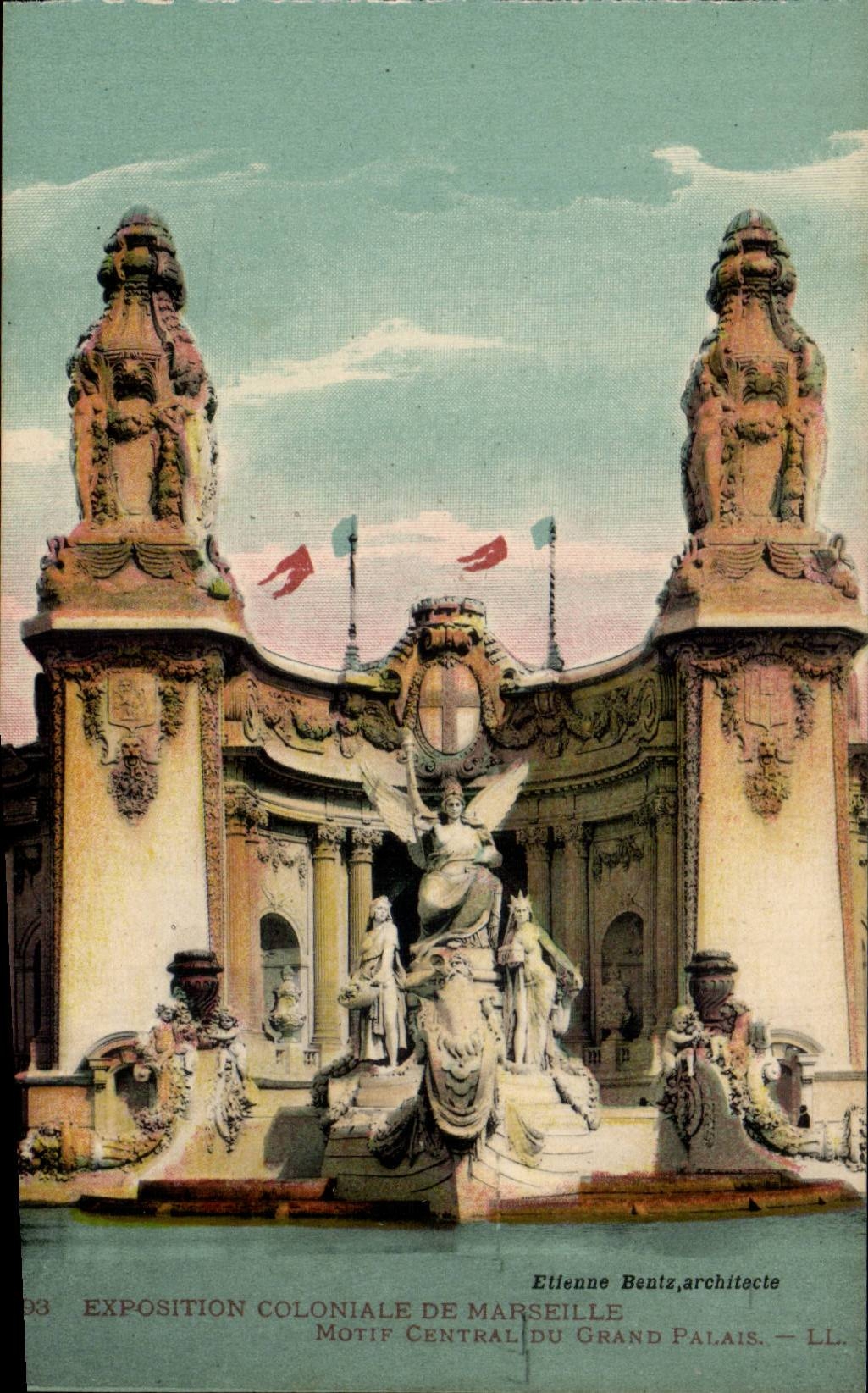 Marseille - Exposition Coloniale - Motif Centrale du Grand Palais - CPA 