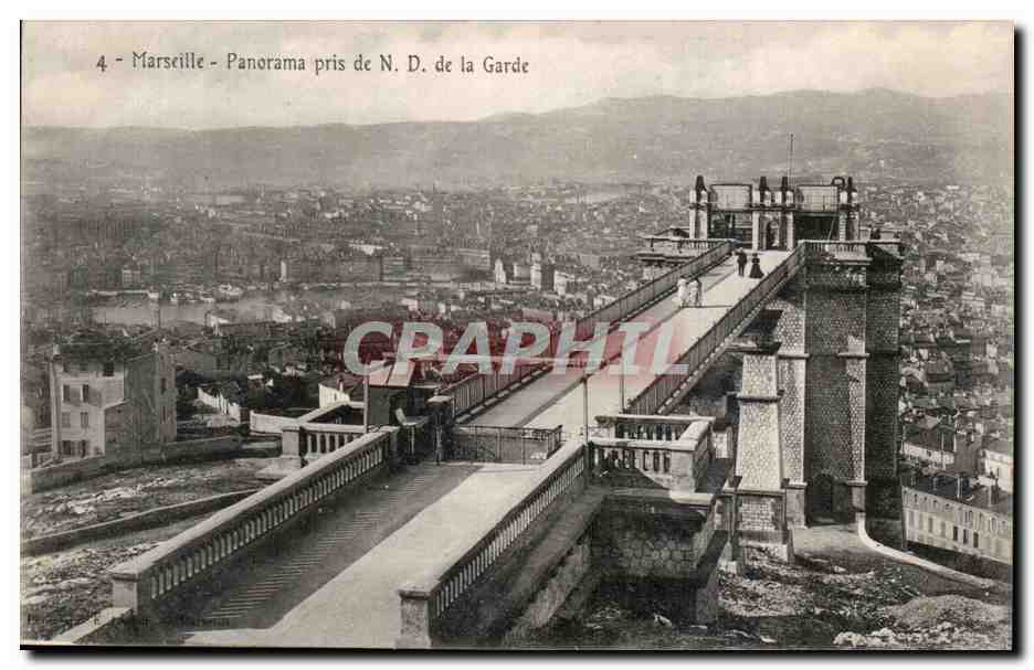 Marseille - Panorama pris de Notre Dame de la Garde - CPA 
