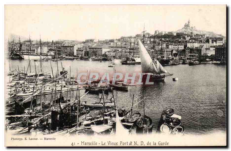 Marseille - Le Vieux Port - Notre Dame de la Garde - CPA 