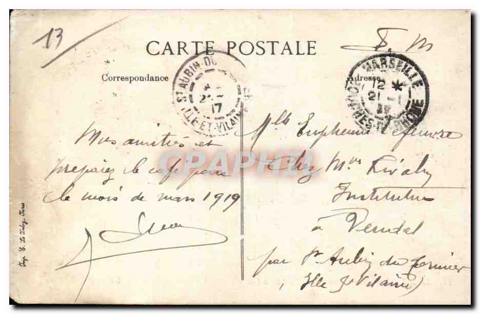 Marseille - La Corniche - Le Pont de la Fausse Monnaie - CPA  — Rückseite