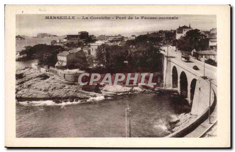 Marseille - La Corniche - Pont de la Fausse Monnaie - CPA 