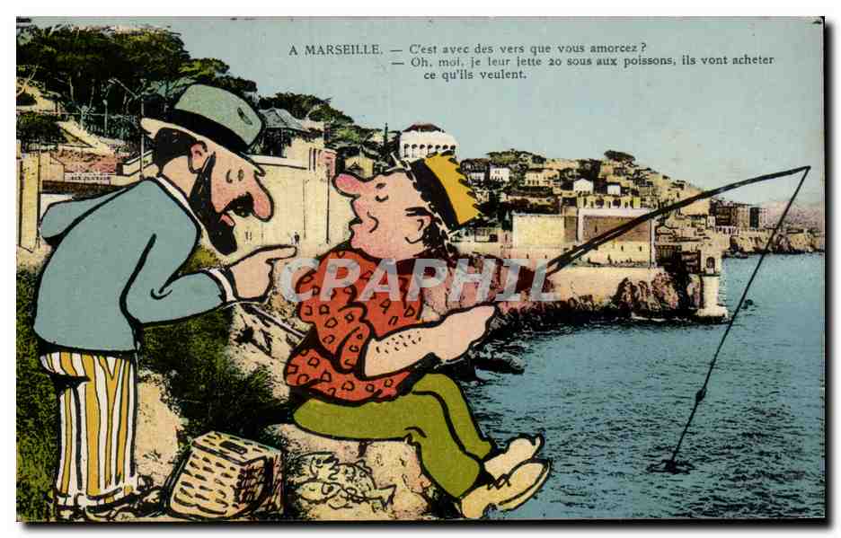 Marseille — Pêcheur et curieux — Edition Galejades Marsellaises N° 6
