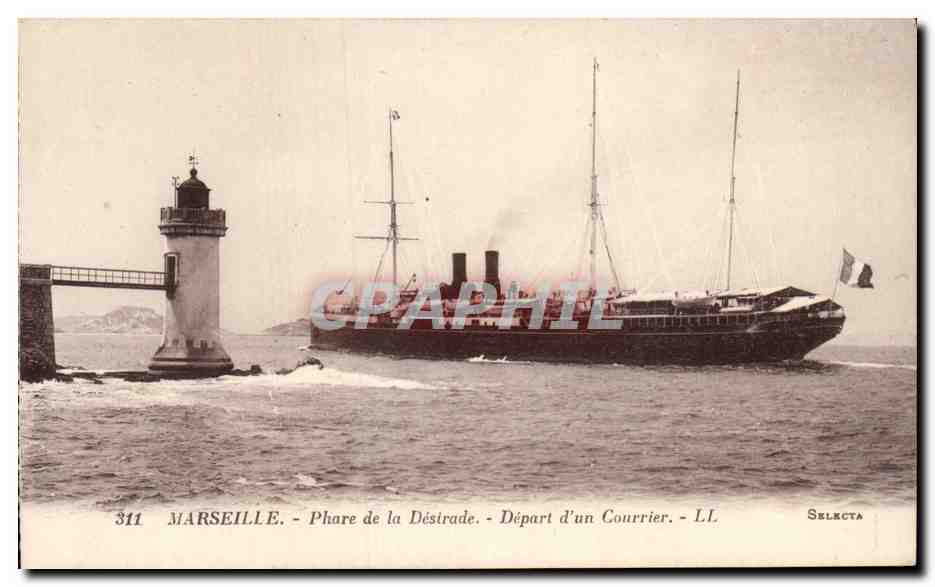 Marseille - Phare de la Désirade - Départ d'un Courrier - LL - Sélecta 311