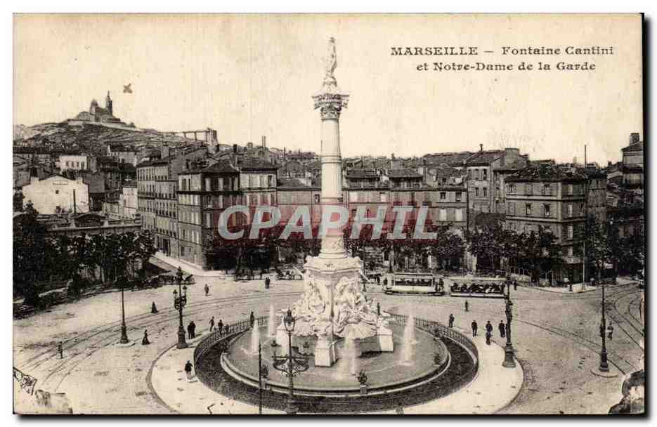 Marseille - Fontaine Cantini - Notre Dame de la Garde - CPA 