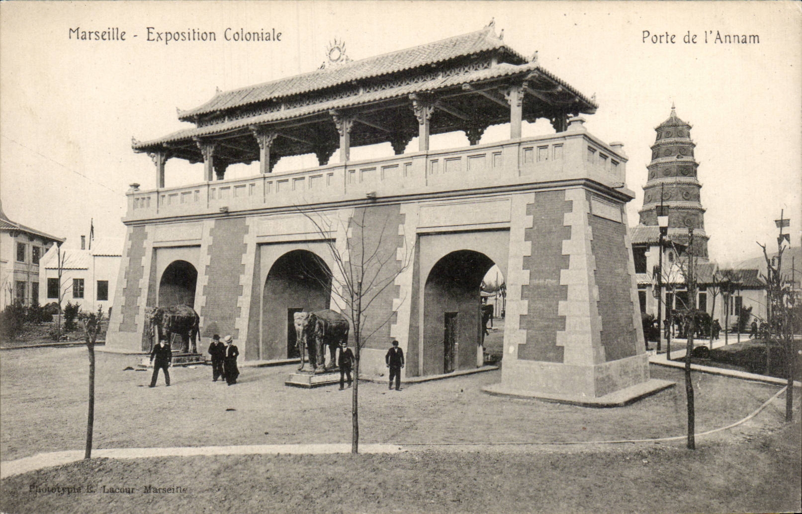 Marseille - Exposition Coloniale 1922 - Porte de l'Annam Elephant - CPA 