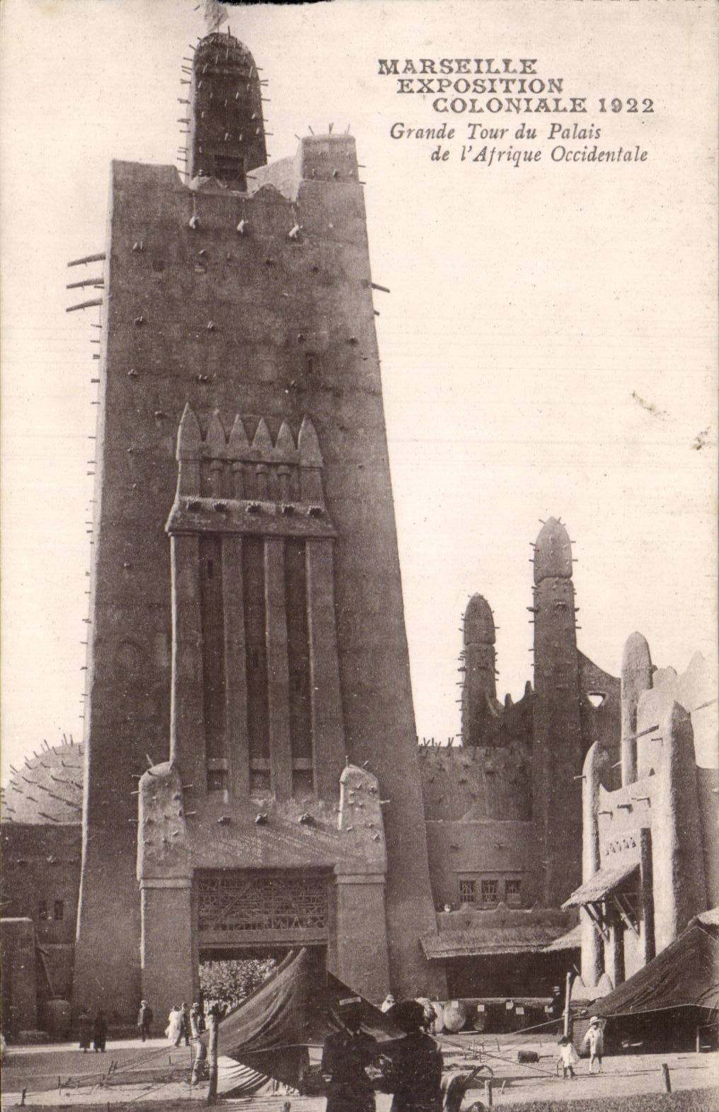 Marseille - Exposition Coloniale 1922 - Tour du Palais l'Afrique Occidentale - CPA 