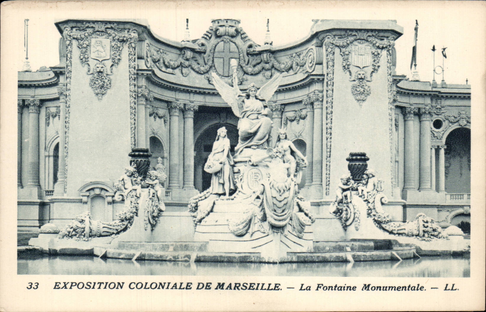 Marseille - Exposition Coloniale 1922 - La Fontaine Monumentale CPA 