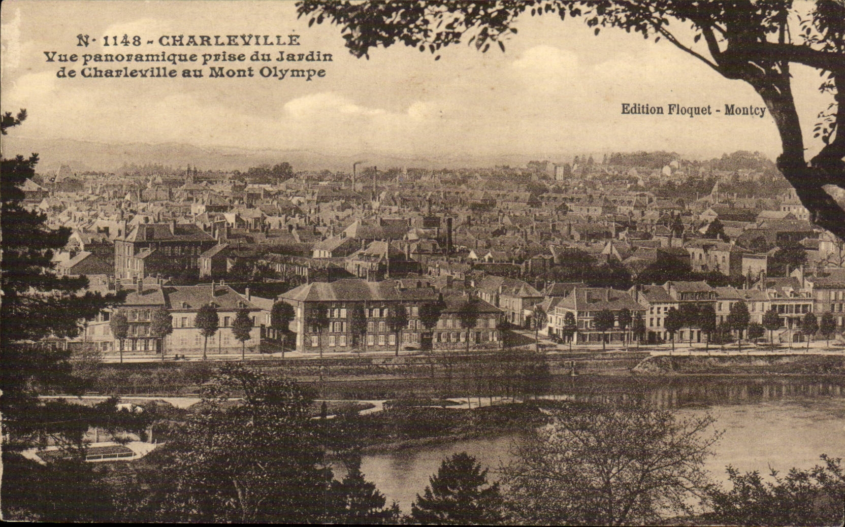Charleville - Vue Panoramique prise du Jardin - CPA 